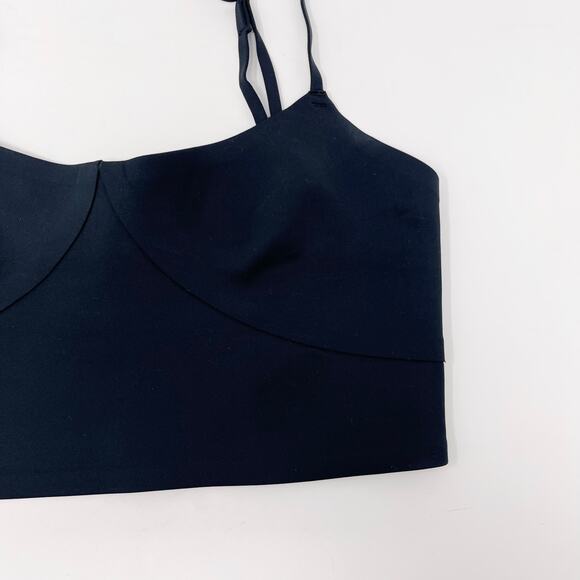 New Intimately Free People Small S Black Bringley Longline Bralette Cutout Back - Picture 3 of 12